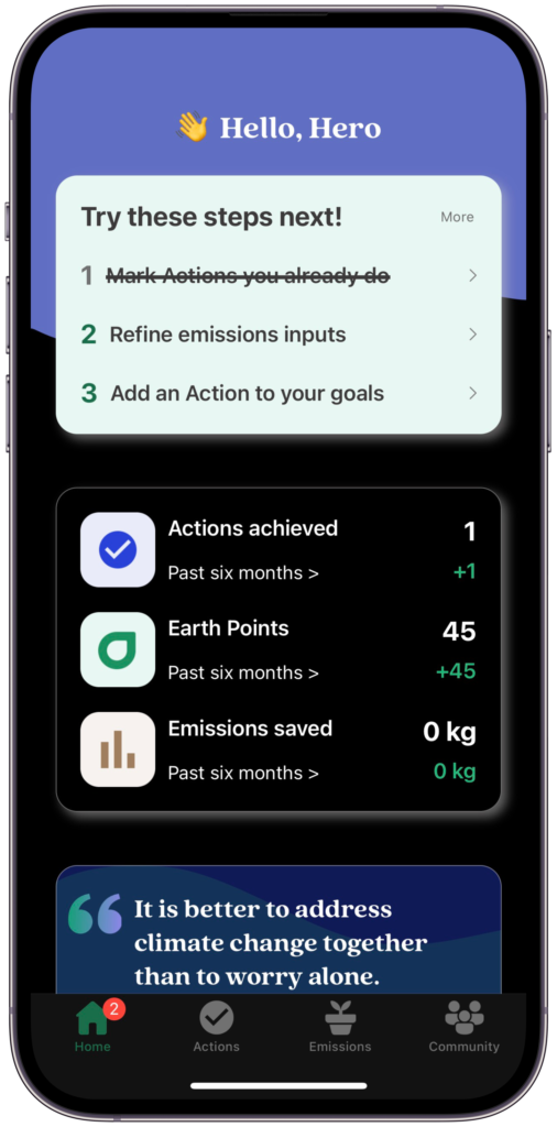 climate change ios app - Earth Hero
